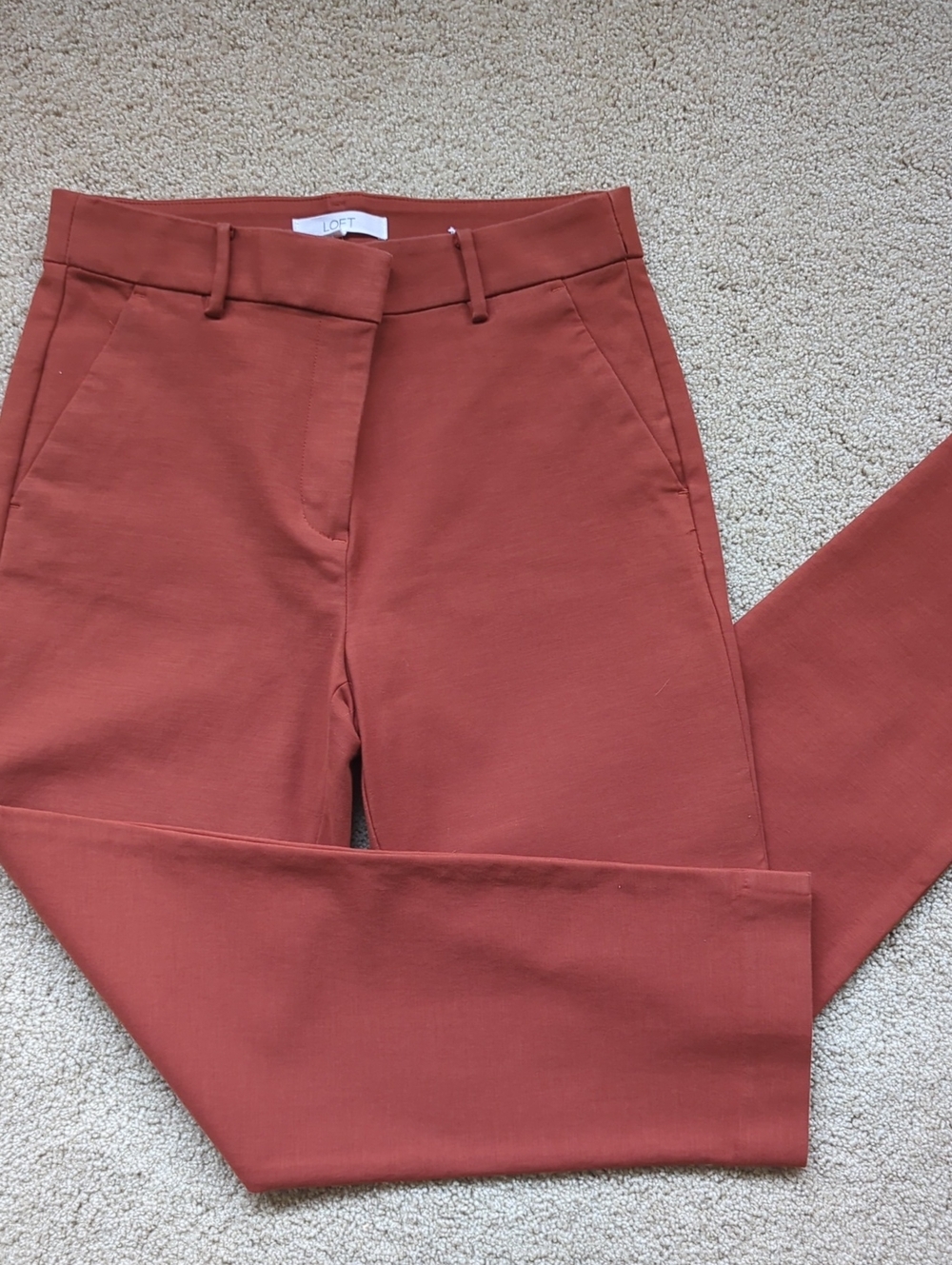 NWOT, LOFT Terracotta Straight-Leg Trousers